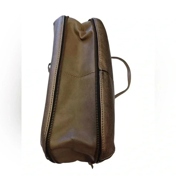 Joanel Leather Metallic Sand Colour Adjustable Shoulder Bag Purse - Picture 9 of 9